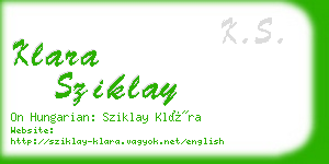 klara sziklay business card